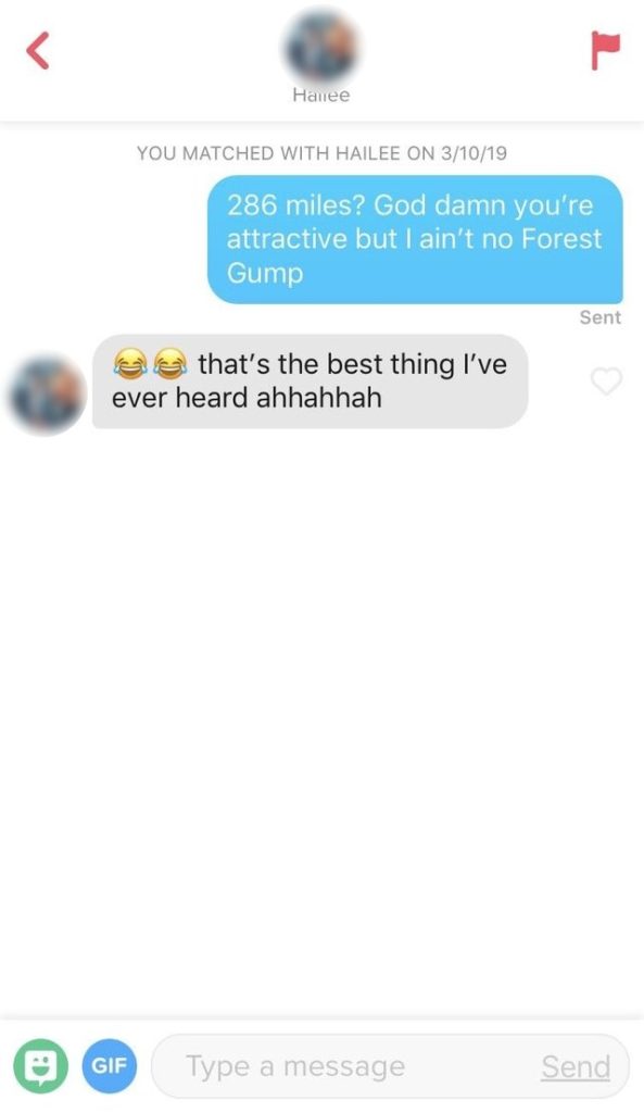 complement her in Tinder screenshot