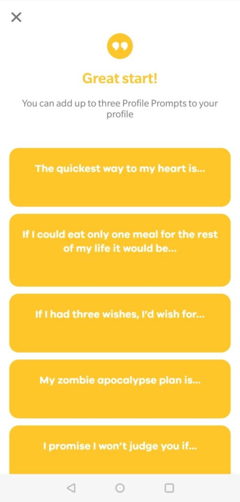 bumble prompts